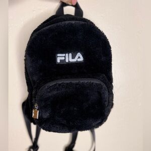 Fila Plush Black Mini Backpack